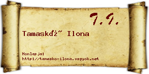 Tamaskó Ilona névjegykártya