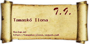 Tamaskó Ilona névjegykártya